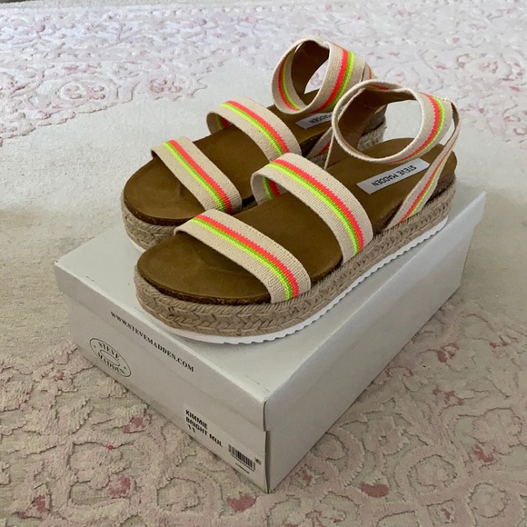 NIB Steve Madden Neon Platform Kimmie Sandal - Picture 1 of 6